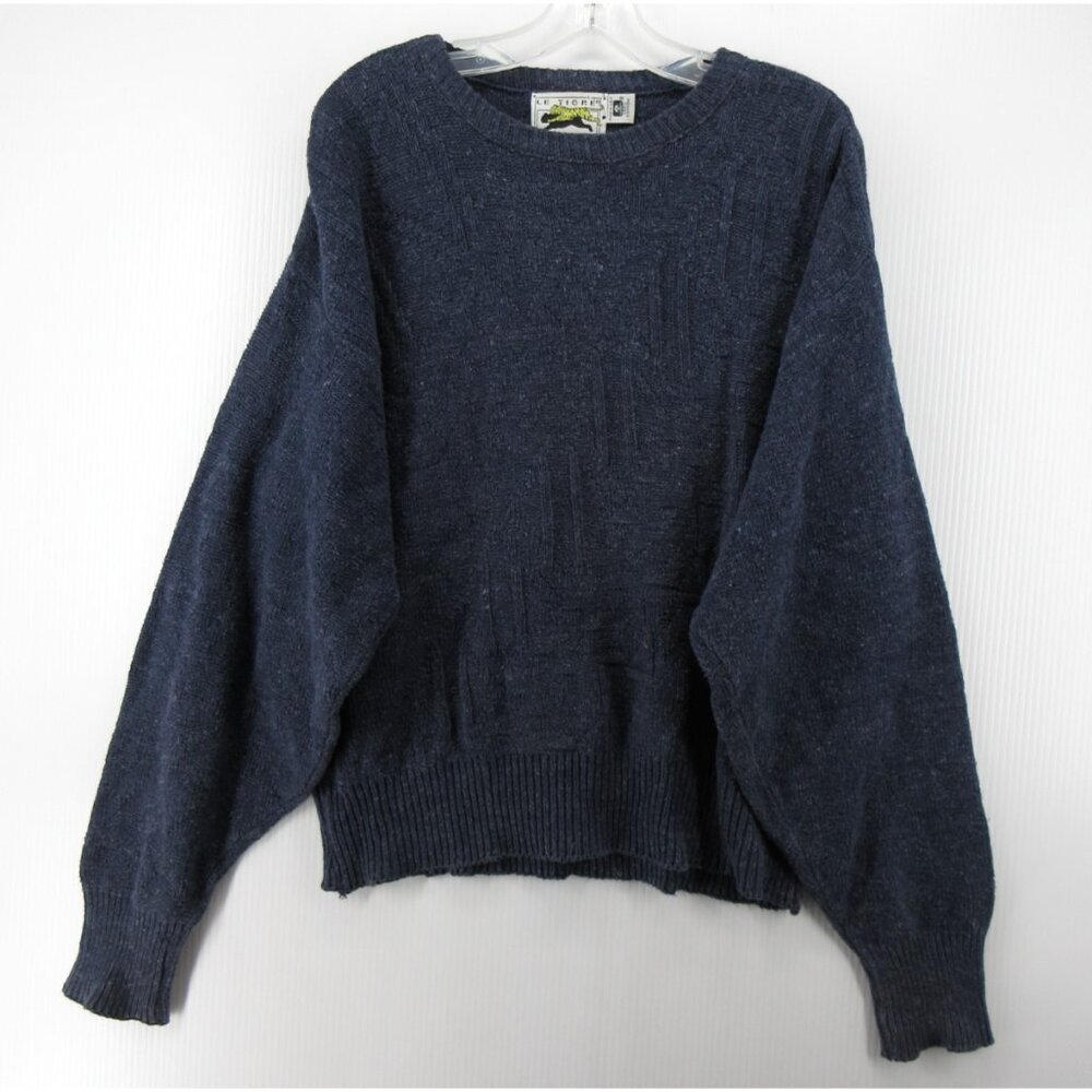 VINTAGE Le Tigre Sweater Large Pullover Chunky Knit 80s 90s USA Made